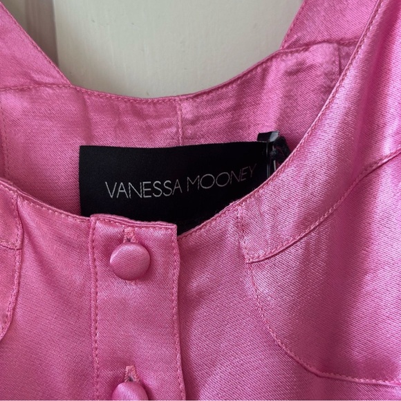 Vanessa Mooney Pink Satin Romper Dress NWT XS - Picture 4 of 4